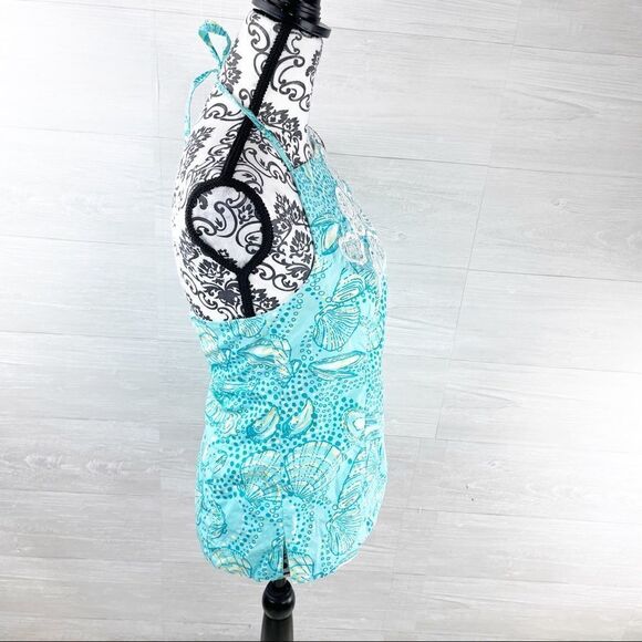 Lilly Pulitzer Shorely Blue Embroidered Seashell Halter Top - Picture 3 of 9